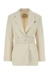 Camilla And Marc Sand Stretch Polyester Blend Floris Blazer