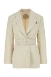 Camilla And Marc Sand Stretch Polyester Blend Floris Blazer In Ivorymarle