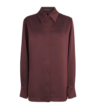 Camilla And Marc Satin Ground Shirt In Burgundy
