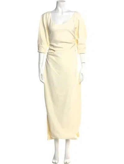 Pre-owned Camilla And Marc Scoop Neck Long Dress In Yellow