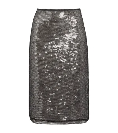 Camilla And Marc Sequin Façade Midi Skirt In Brown