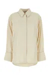 Camilla And Marc Sand Cotton And Polyester Cipher Oversize Shirt In Beige O Tan