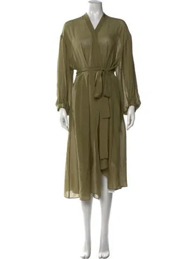 Pre-owned Camilla And Marc Silk Long Dress In Green