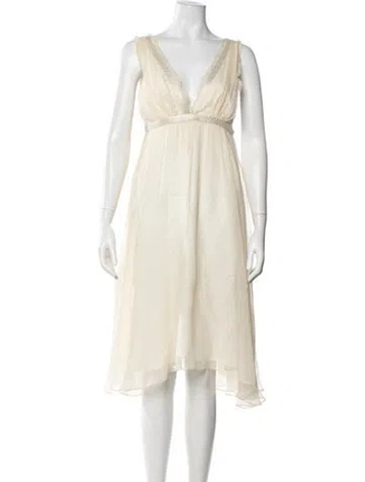 Pre-owned Camilla And Marc Silk Midi Length Dress In Neutral