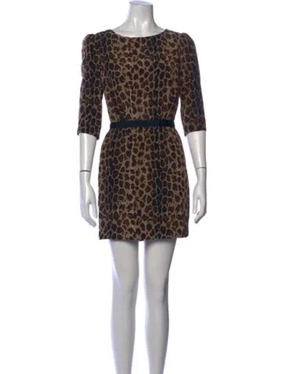 Pre-owned Camilla And Marc Silk Mini Dress In Brown