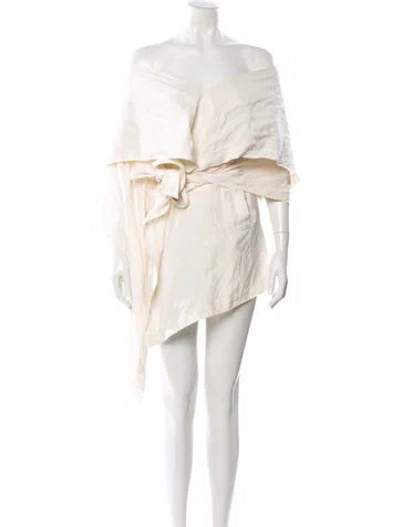 Pre-owned Camilla And Marc Silk Mini Dress In Neutral