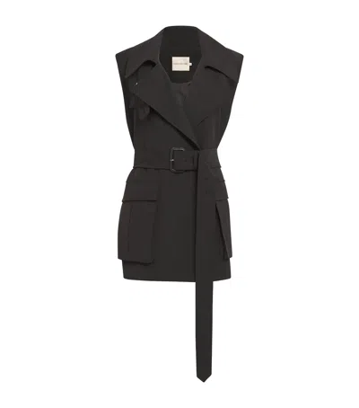 Camilla And Marc Sleeveless Belted Corinthian Jacket In Black