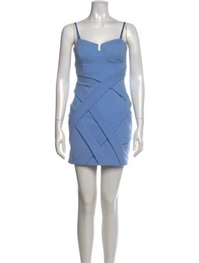 Pre-owned Camilla And Marc Square Neckline Mini Dress In Blue