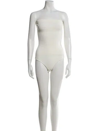 Pre-owned Camilla And Marc Strapless Bodysuit W/ Tags In White