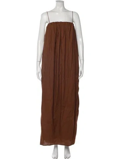 Pre-owned Camilla And Marc Strapless Long Dress In Brown