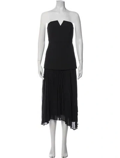 Pre-owned Camilla And Marc Strapless Midi Length Dress In Black