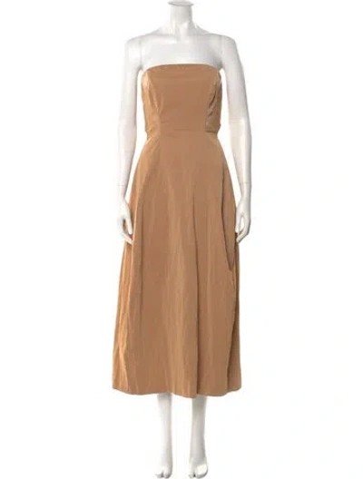 Pre-owned Camilla And Marc Strapless Midi Length Dress In Neutral