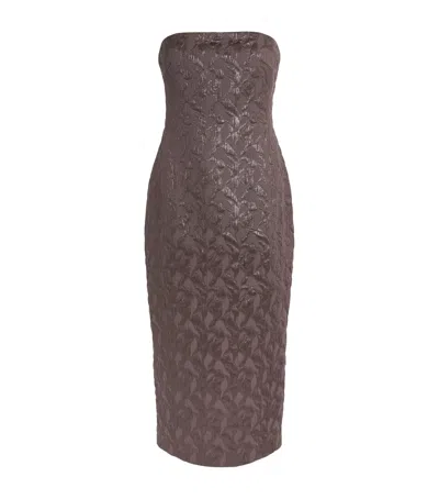 Camilla And Marc Strapless Rennick Midi Dress In Brown