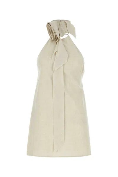 Camilla And Marc Sand Stretch Polyester Blend Floris Top In Beige O Tan