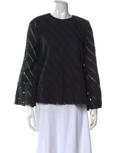 Pre-owned Camilla And Marc Striped Crew Neck Top In Black