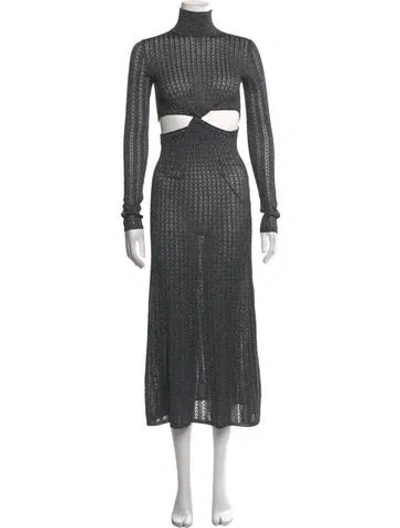 Pre-owned Camilla And Marc Turtleneck Long Dress In Blue