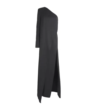 Camilla And Marc Virgin Wool One-shoulder Ciran Maxi Dress In Black