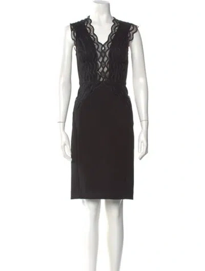 Pre-owned Camilla And Marc V-neck Knee-length Dress In Black