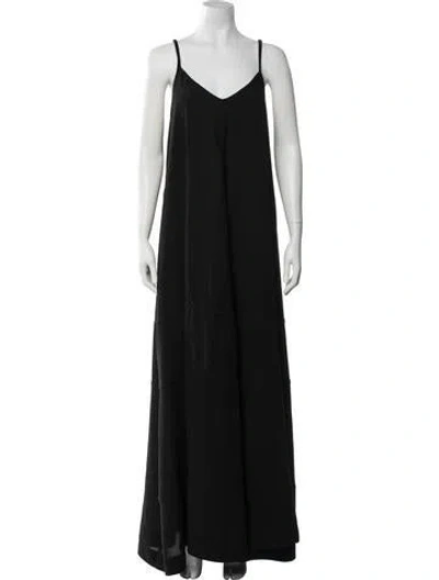 Pre-owned Camilla And Marc V-neck Long Dress In Black
