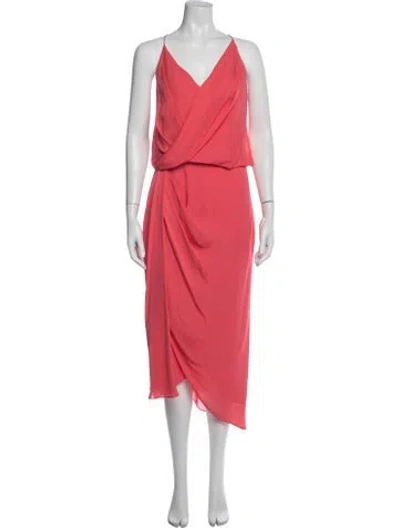 Pre-owned Camilla And Marc V-neck Midi Length Dress In Orange