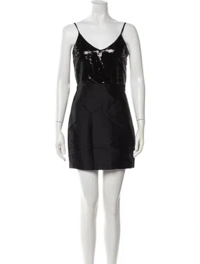 Pre-owned Camilla And Marc V-neck Mini Dress In Black