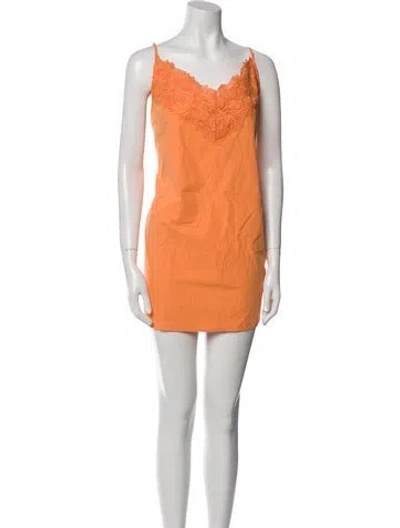 Pre-owned Camilla And Marc V-neck Mini Dress In Neutral