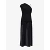 Camilla And Marc Womens Black Ando Twisted Woven Midi Dress