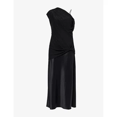 Camilla And Marc Womens Black Ando Twisted Woven Midi Dress