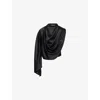 Camilla And Marc Womens Black Arion Draped Woven Top In Black