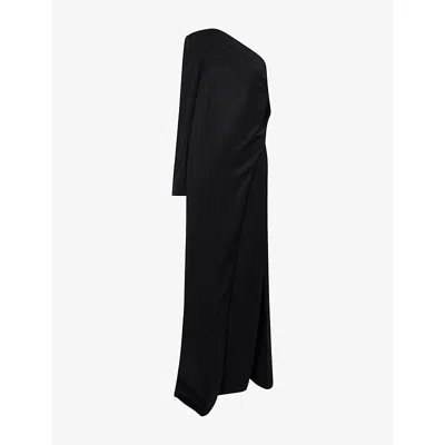 Camilla And Marc Womens Black Ciran Asymmetric Wool Maxi Dress