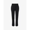 Camilla And Marc Womens Black Issa Crop-leg Stretch-wool Trousers In Black
