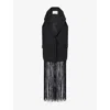 Camilla And Marc Womens Black Issa Fringed Stretch-wool Vest In Black