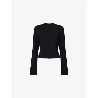 Camilla And Marc Womens  Aria Round-neck Knit Cardigan In Black