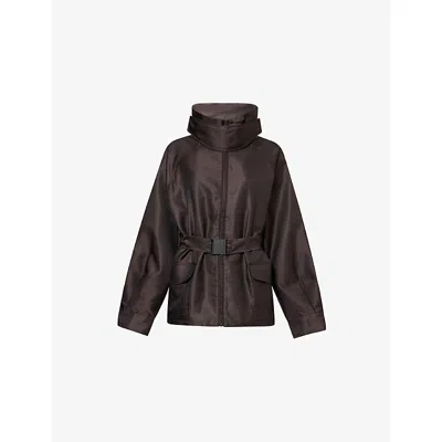 Camilla And Marc Womens  Drea High-neck Woven Puffer Jacket In Brown