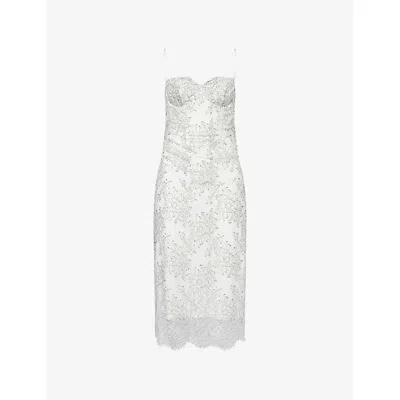 Camilla And Marc Womens Cream Peregrine Lace Woven Midi Dress In White
