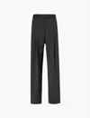 Camilla And Marc Womens Charcoal Pinstripe Brancusi Pinstriped Straight-leg High-rise Stretch-woven  In Charcoal Pinstripe