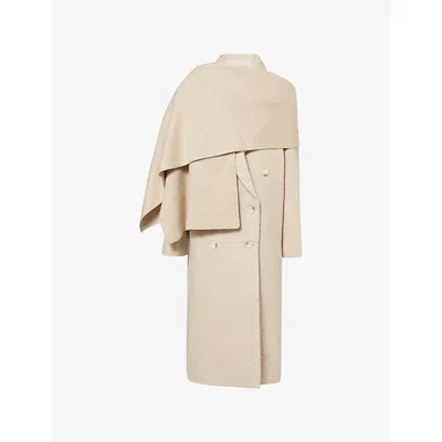 Camilla And Marc Womens Ciro Oversized Wool-blend Coat Beige Xs