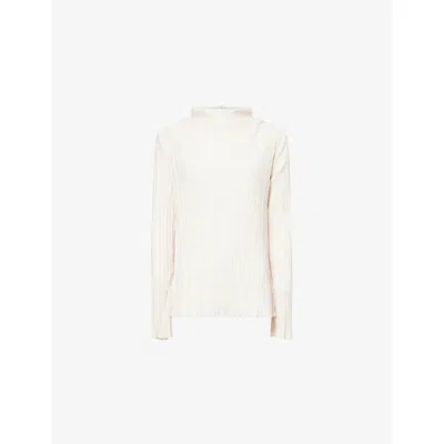 Camilla And Marc Womens Cream Abacus Long-sleeves Stretch-woven Top