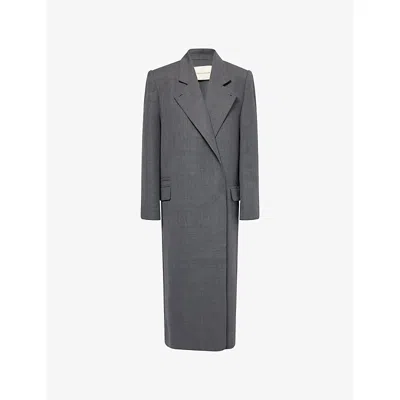 Camilla And Marc Womens Dark Charcoal Seidler Tailored Wool-blend Coat In Gray