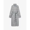 Camilla And Marc Womens Khaki Plaid Delta Plaid Check-print Woven Trench Coat Xs In Brown