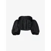 Camilla And Marc Womens Black Ellipse Detachable-sleeve Woven Bodice Top In Black