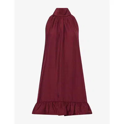 Camilla And Marc Womens Elsen Halter-neck Woven Mini Dress Burgundy