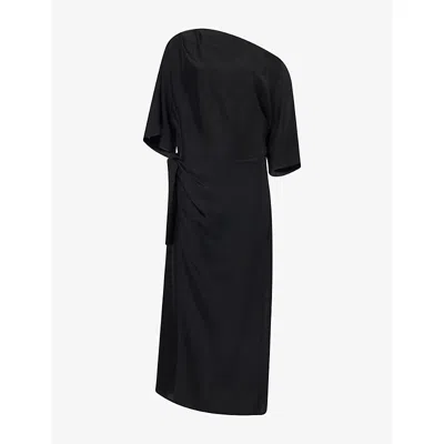 Camilla And Marc Womens Elsen Off-shoulder Woven Midi Dress Black