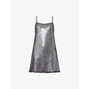 Camilla And Marc Womens Black Facade Sequin Woven Mini Dress In Gray