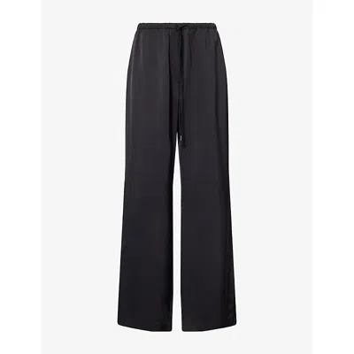 Camilla And Marc Womens Ground Relaxed Satin Trousers Black