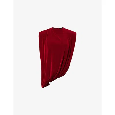 Camilla And Marc Womens Ravine Draped Stretch-jersey Top Cherry