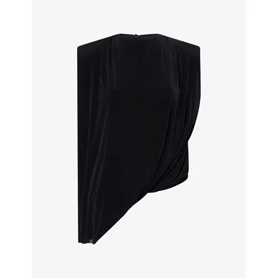 Camilla And Marc Womens Ravine Draped Woven Top Black