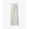 Camilla And Marc Womens Stone Claude Wide-leg Stretch-wool Blend Trousers In Gray