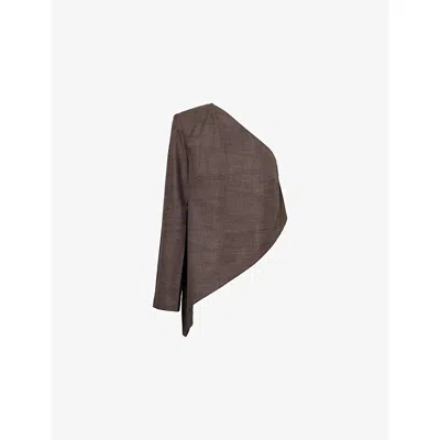 Camilla And Marc Womens Verna Asymmetric Wool-blend Top Choc Texture