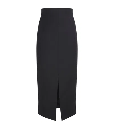 Camilla And Marc Wool Corset Waist Caius Midi Skirt In Black